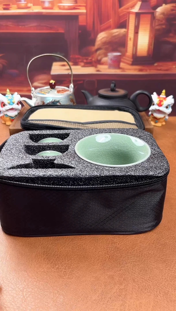 陶瓷茶具摆件旅行套组