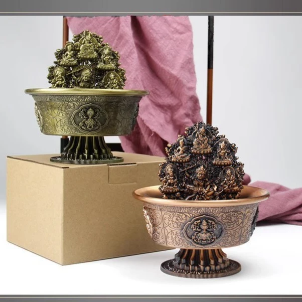 【西藏包邮】新款水供赞巴拉 合金藏式五路财神藏传八吉祥水供杯