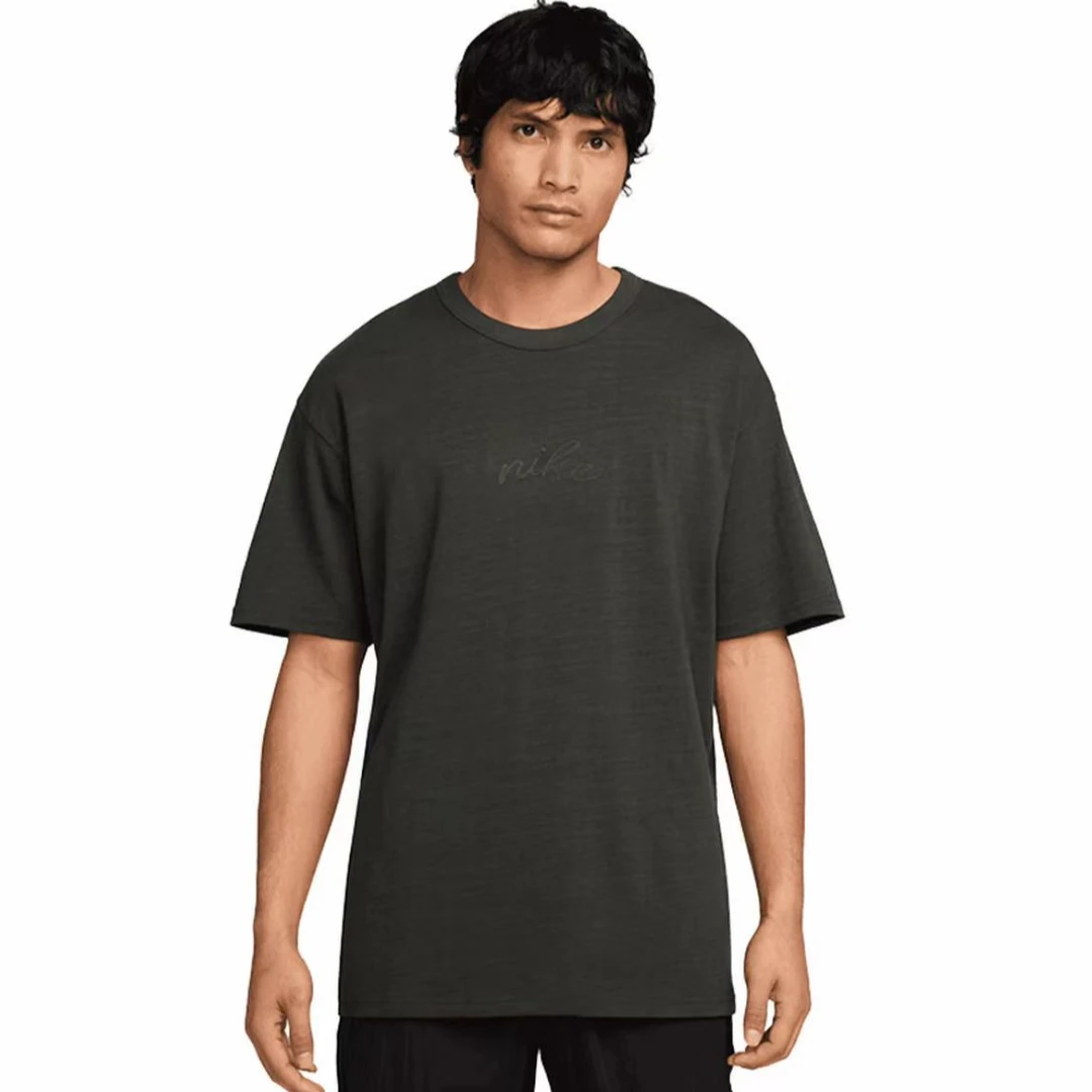 Nike耐克男女墨绿色简约百搭休闲刺绣百棉T恤HQ9239-355