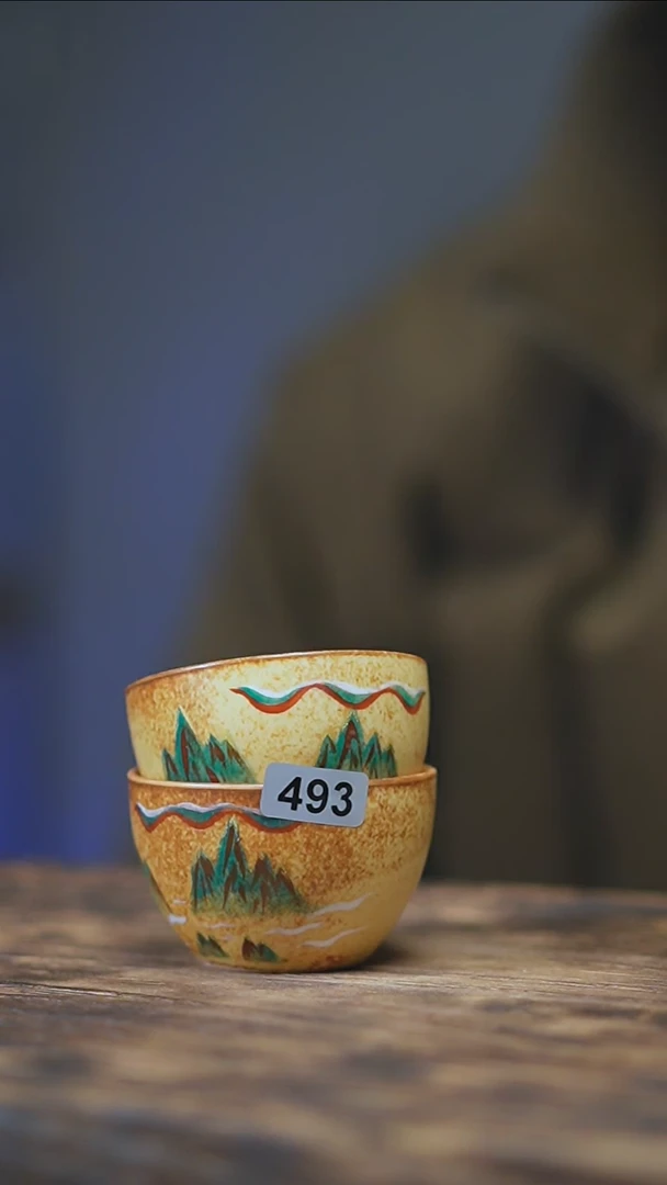 【闪购商品】493景德镇手绘金山双杯