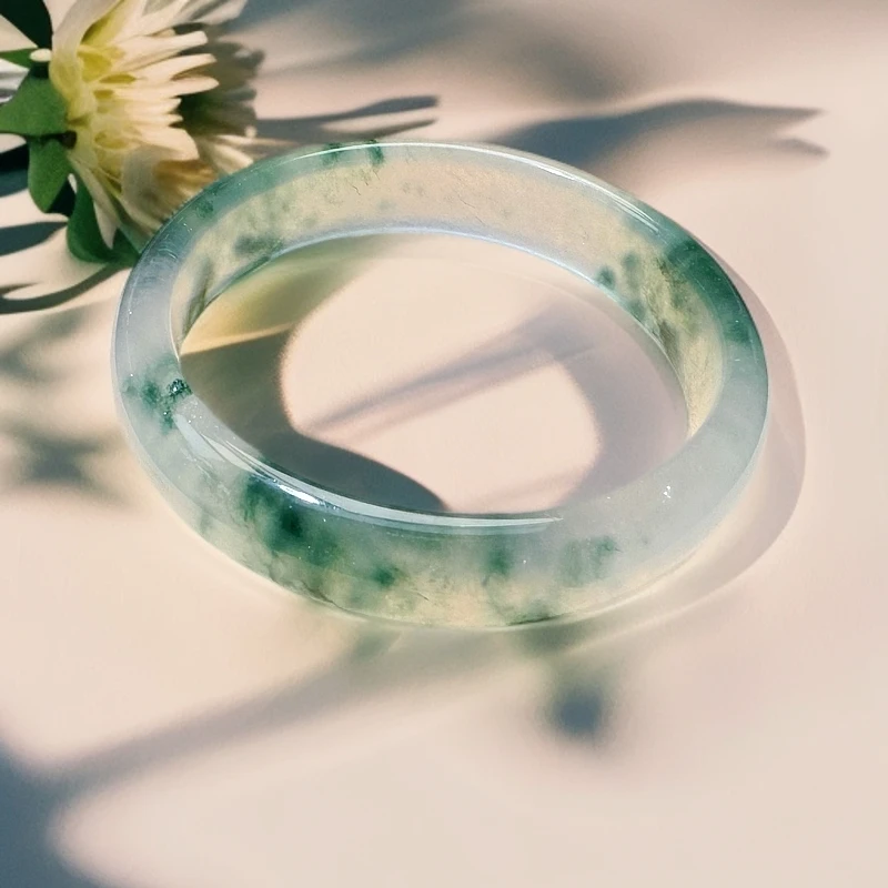 【优品甄选】冰飘蓝花意境正圈手镯（圈口备注联系客服）多样性发货