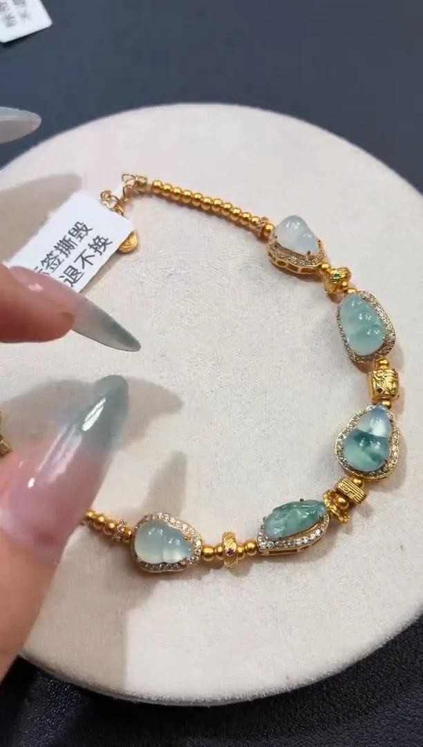 银S925镶嵌手链翡翠手链