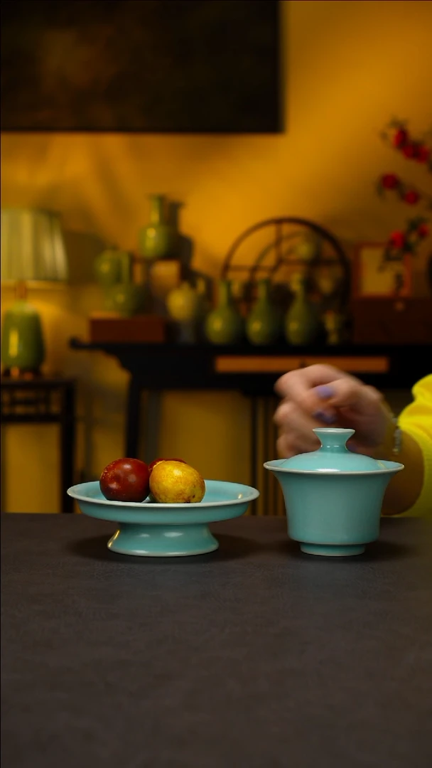 盖碗高足马蹄三才-精品