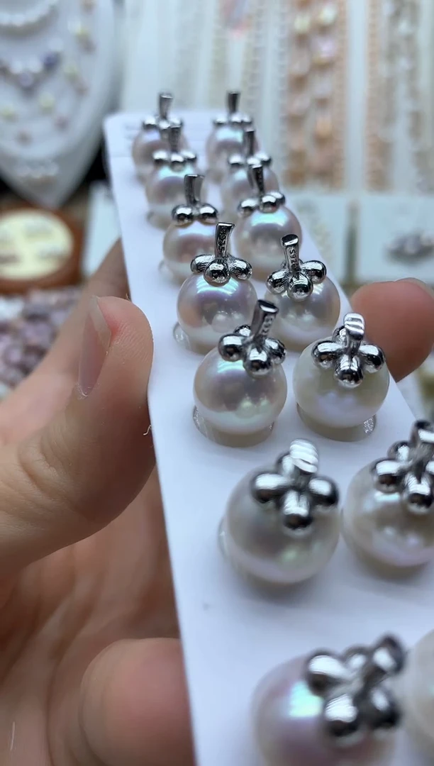 淡水珍珠银S925镶嵌吊坠(不含链)多样性发其一非无暇