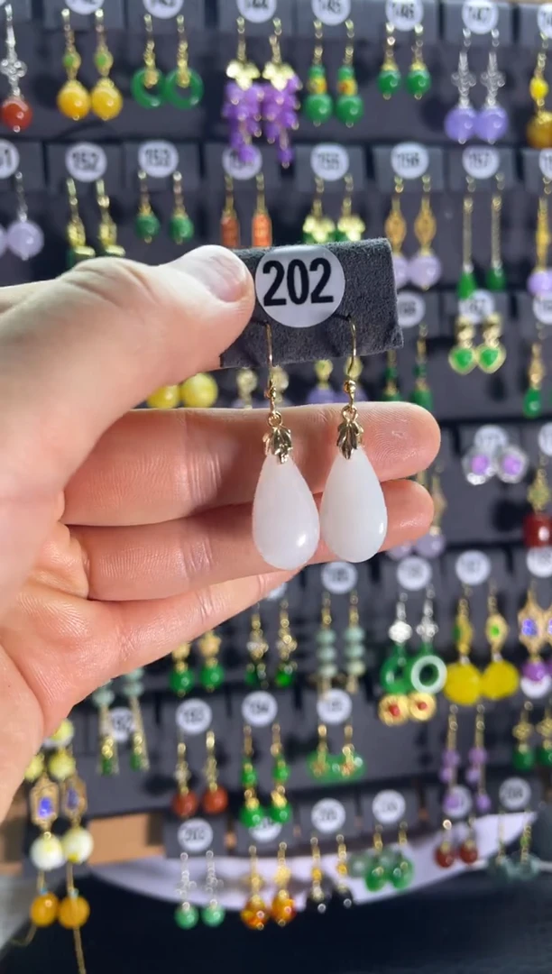 【闪购商品】和田玉耳饰银S925镶嵌202