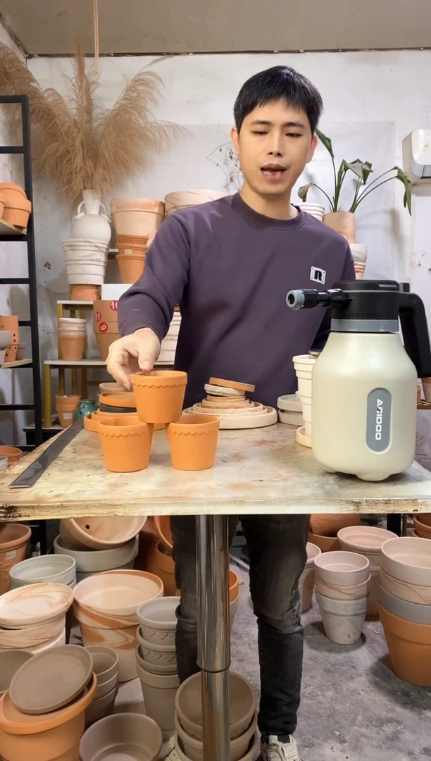 8*7红陶 3盆无托