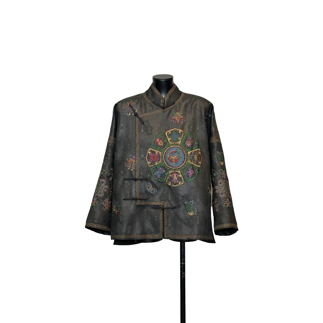 「利琪高订」国风新中式时尚轻奢百搭重工凤凰刺绣夹棉外套A7014