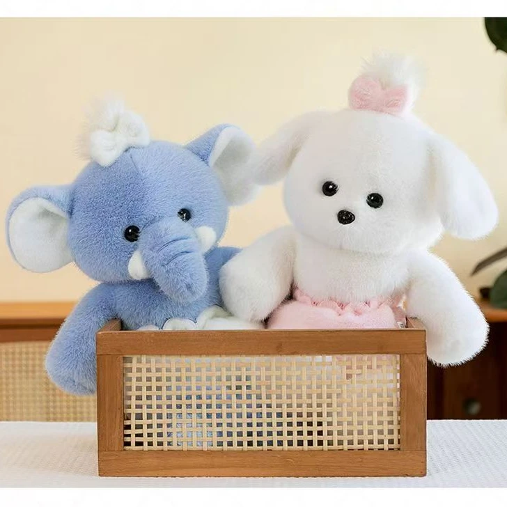 新款可爱小狐狸玩偶毛绒玩具狗狗大象宝宝安抚布娃娃儿童生日礼物