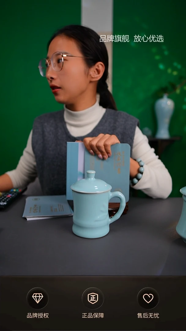 【闪购商品】一级玉松老师竹节办公杯