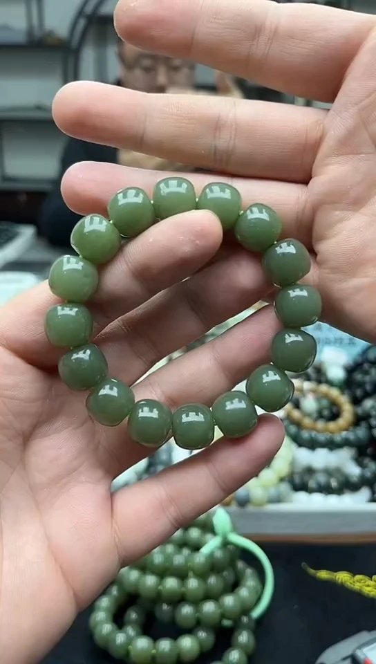 未镶嵌手串和田玉纯天然新疆若羌青黄口14