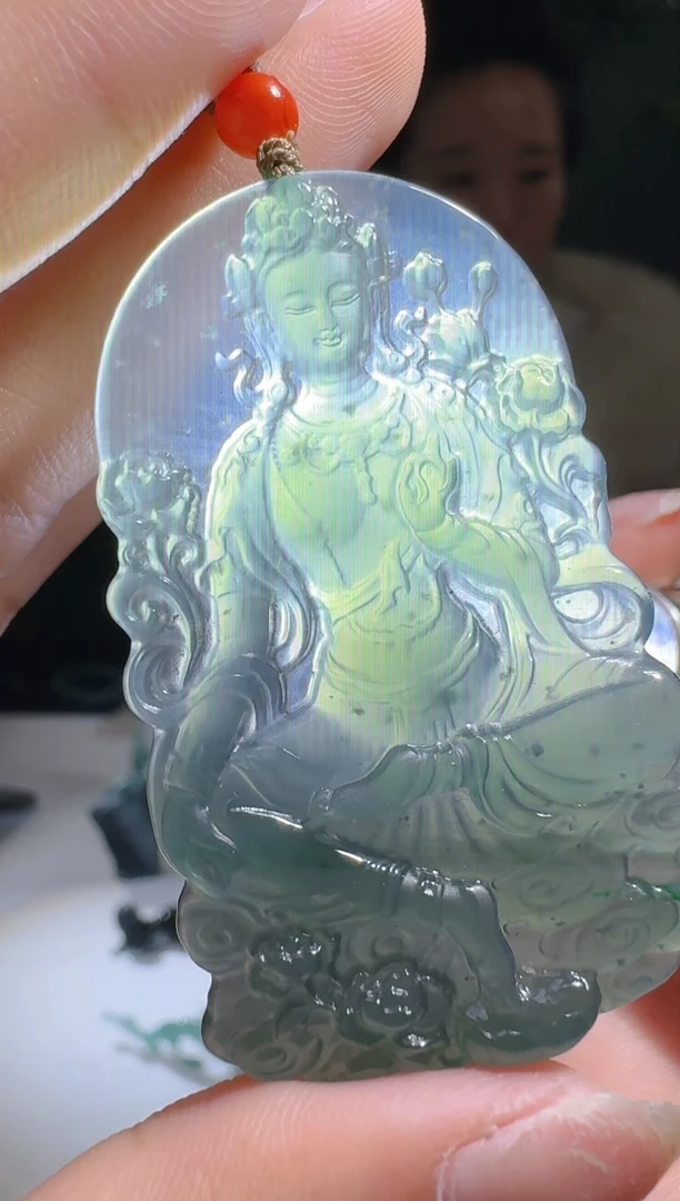 【闪购商品】翡翠颈饰未镶嵌天然A货翡翠观音