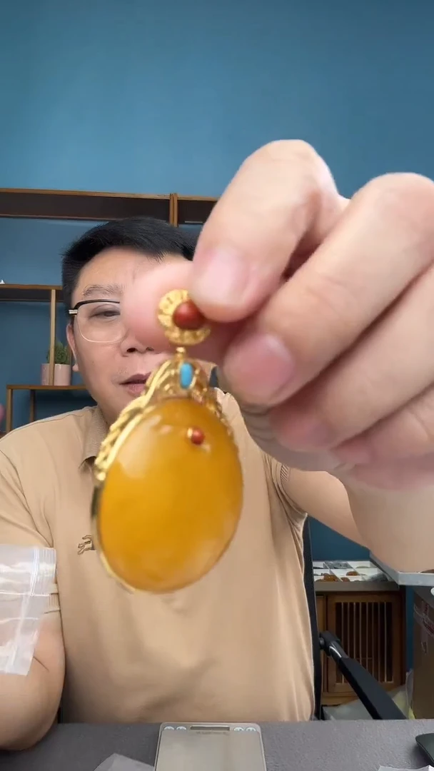 裸石琥珀未镶嵌幸****^微瑕介意勿拍56