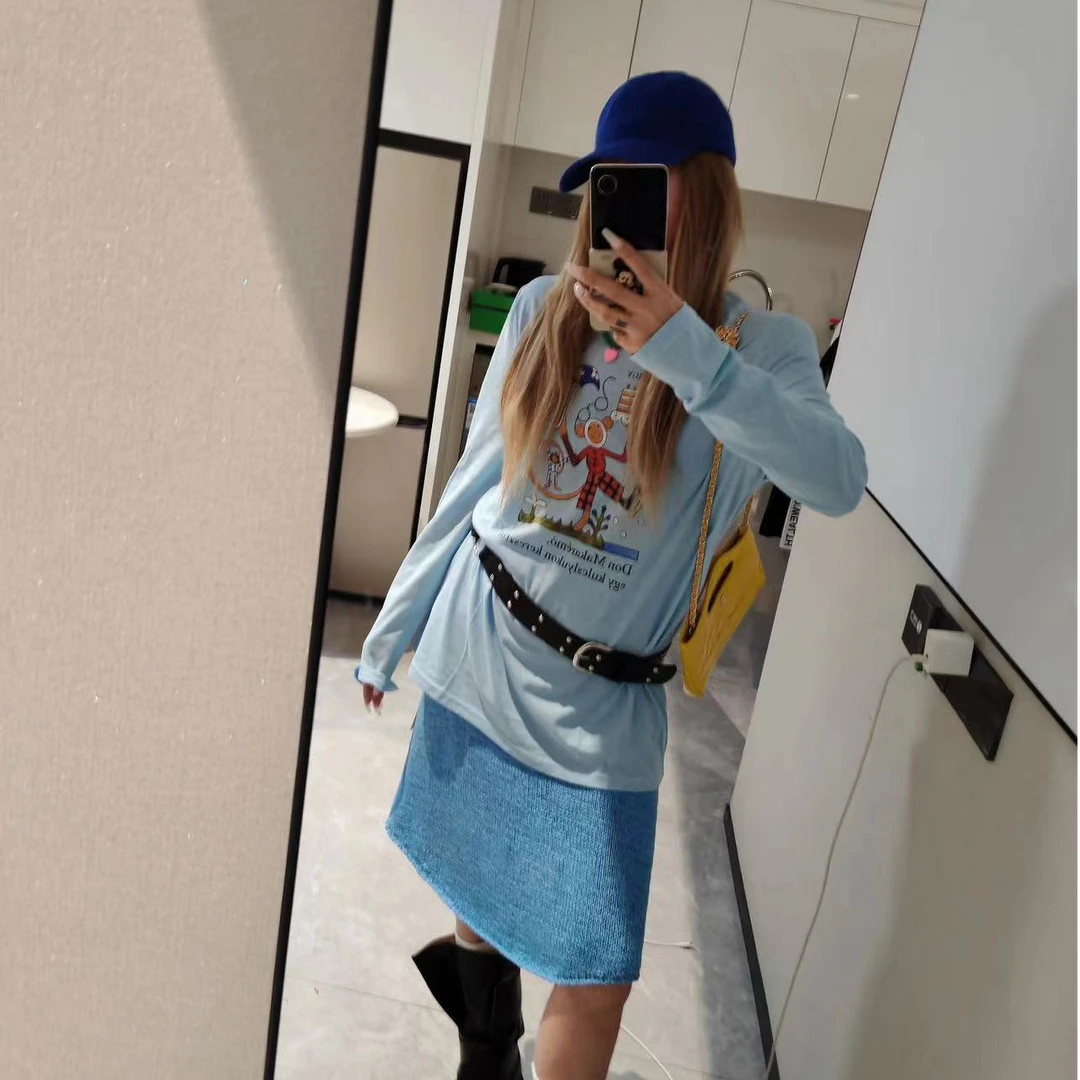 宠儿【2025夏季韩版新品卡通印花时尚长袖百搭体恤】