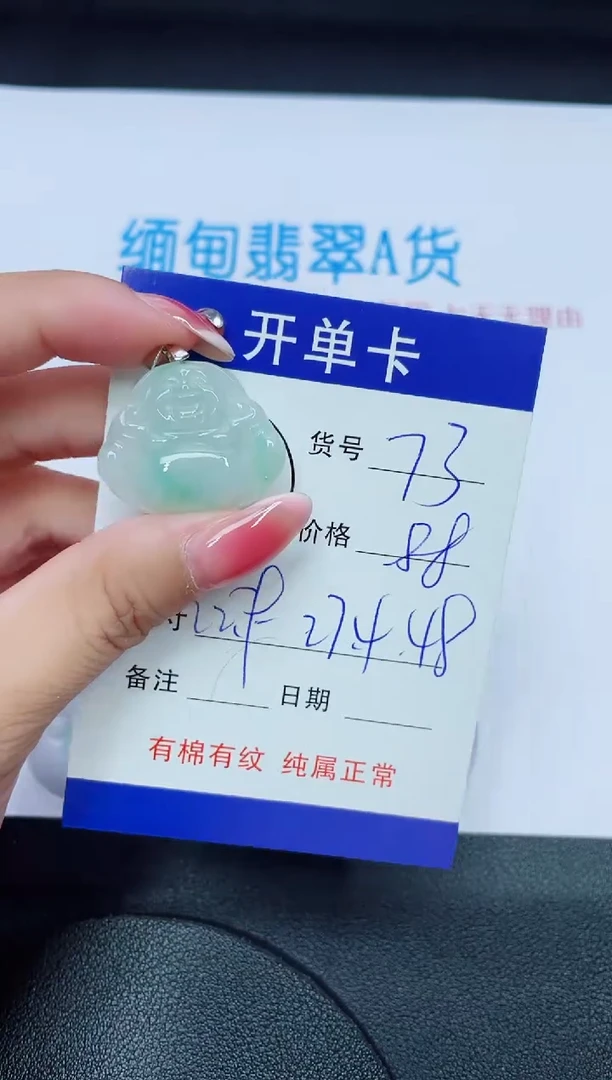 翡翠未镶嵌吊坠(赠链)73