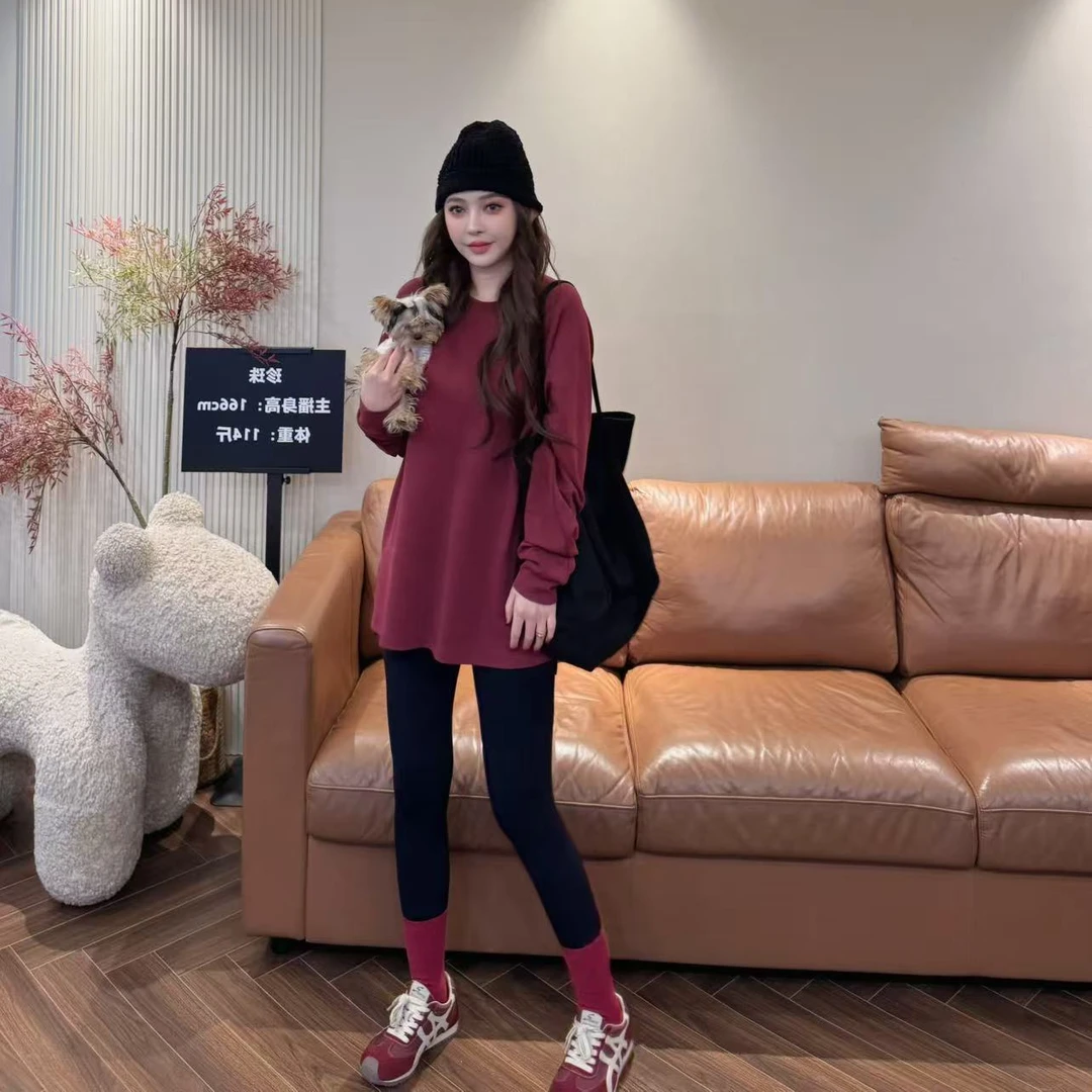 H21 设计感宽松遮肉显瘦中长款T恤上衣 EH2106