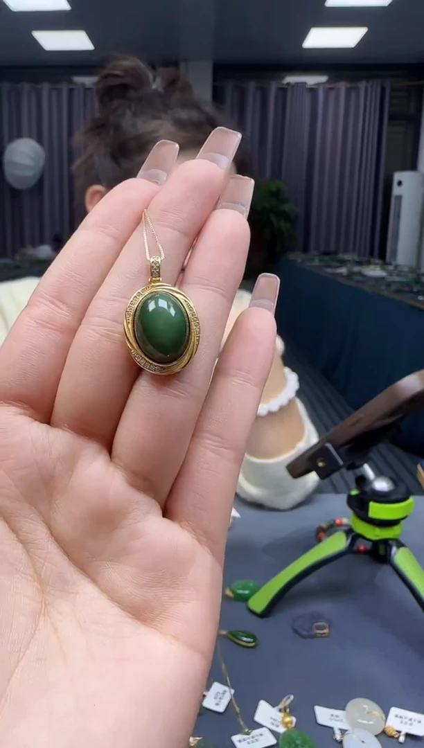 【闪购商品】和田玉挂件银S925镶嵌不含链