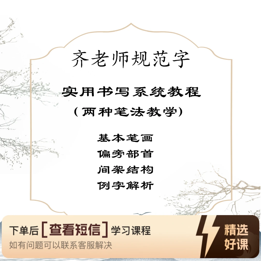 齐老师规范字系统教程（电子版教材）（留意短信解锁课程）