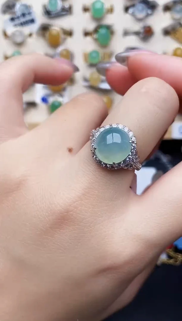 银S925镶嵌戒指翡翠791