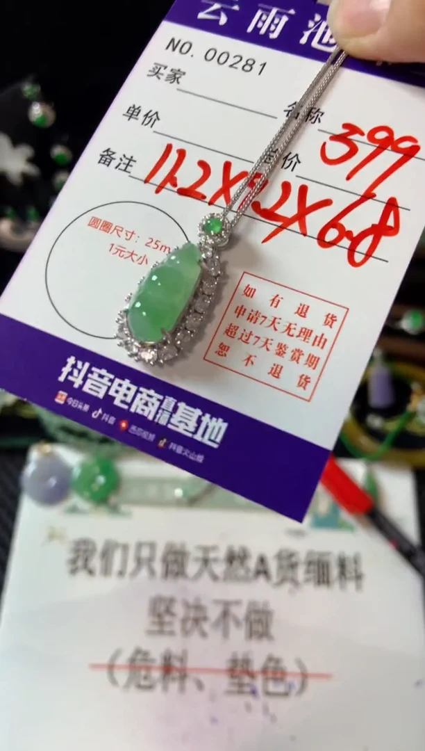 【闪购商品】翡翠颈饰银S925镶嵌翡翠