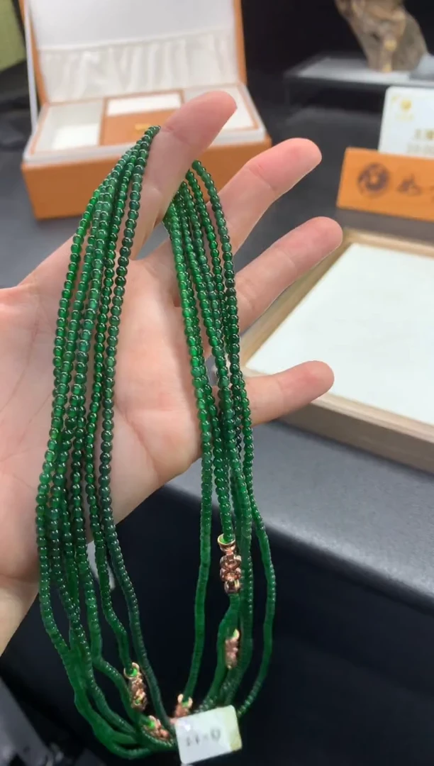 颈饰未镶嵌翡翠FC434 翡翠小米珠项链 多样性发其一