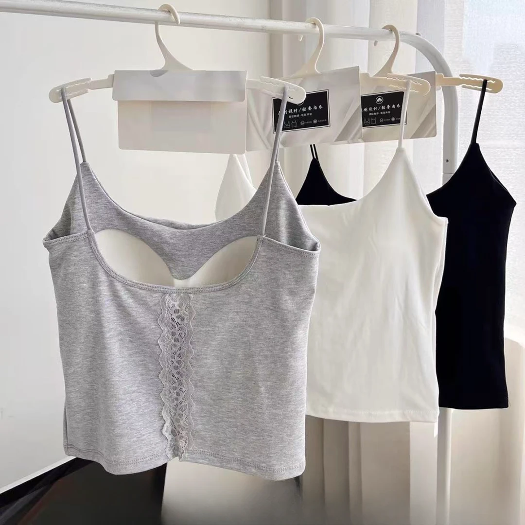 2533 蕾丝镂空美背一体固定杯百搭款