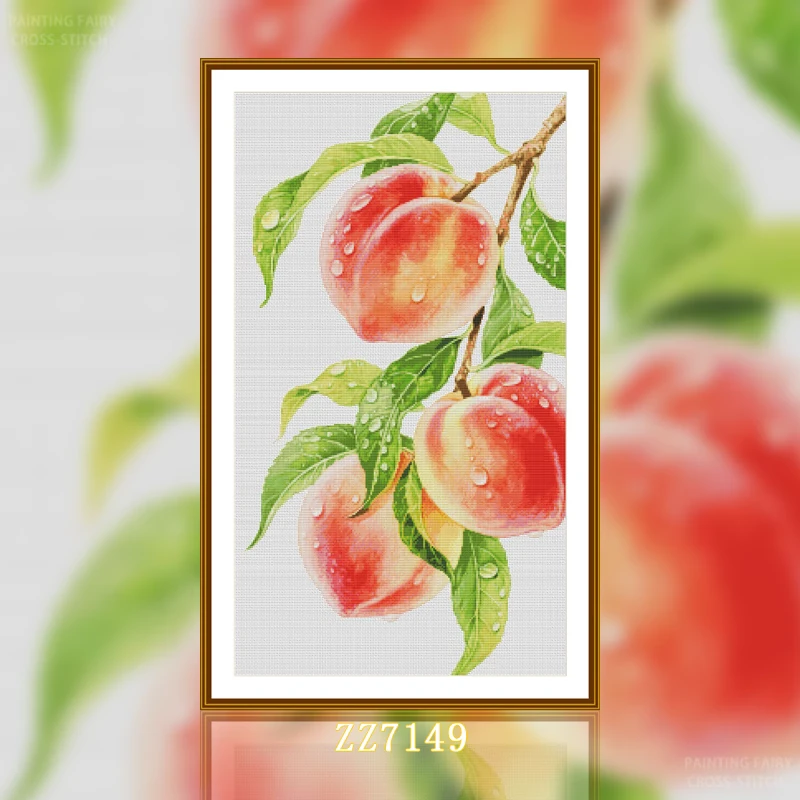 【ZZ7149-桃气满满 三颗水蜜桃】十字绣2024新款自己客厅卧室小件