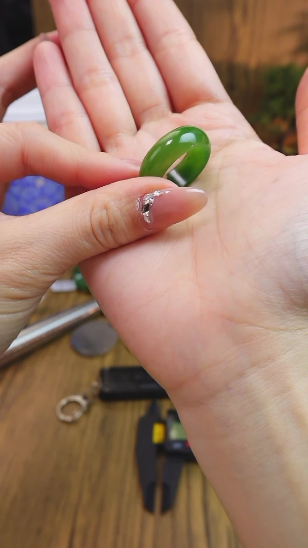 【闪购商品】和田玉戒圈未镶嵌碧玉戒圈圈口18