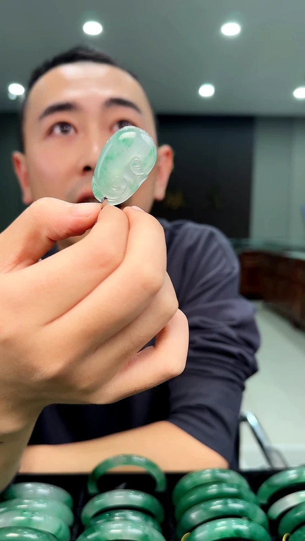 吊坠(赠链)银S925镶嵌石英岩玉高*明下拨福利毕业级如意