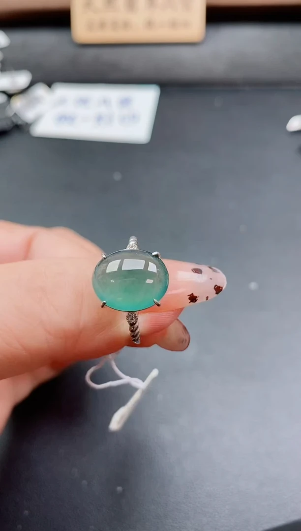 银S925镶嵌戒指翡翠1