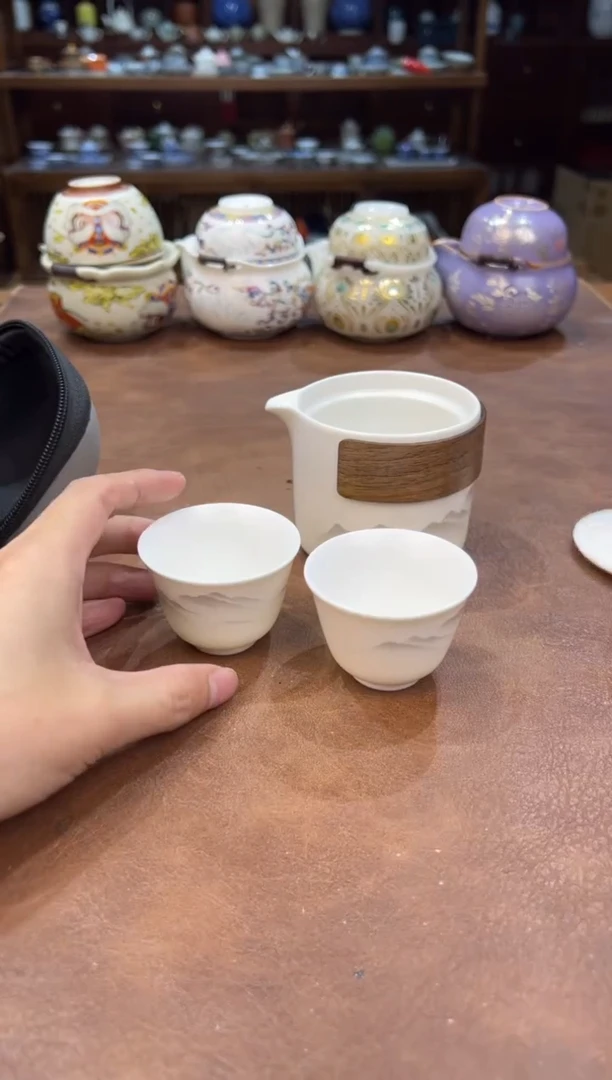真的很便宜超好看会开片的旅行茶具