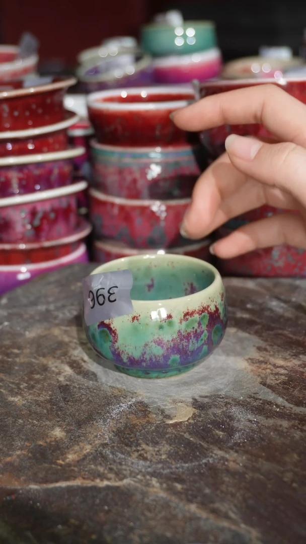 摆件陶精品窑变钧瓷茶器