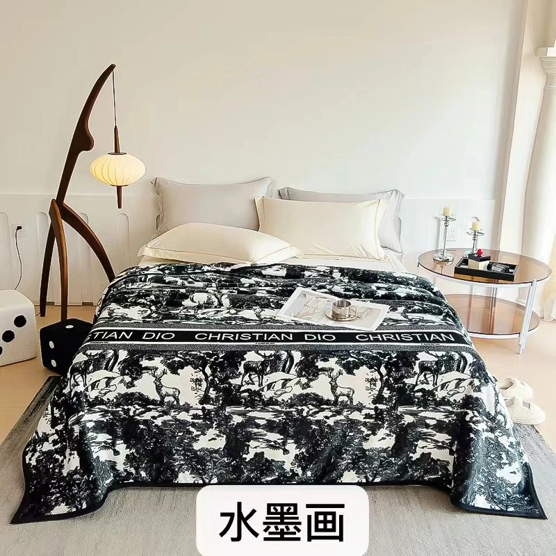 奇益峰- 新款双面轻奢风绒毯沙发盖毯