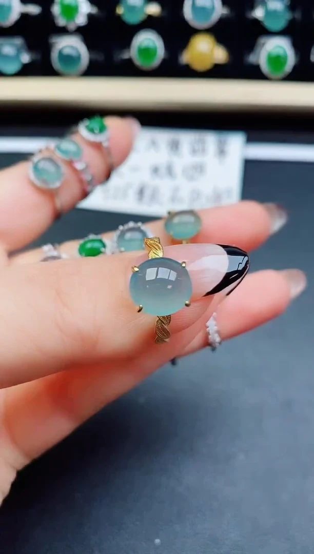 翡翠戒指银S925镶嵌05700