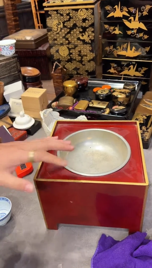 老锡杯洗   大漆漆器大漆漆器