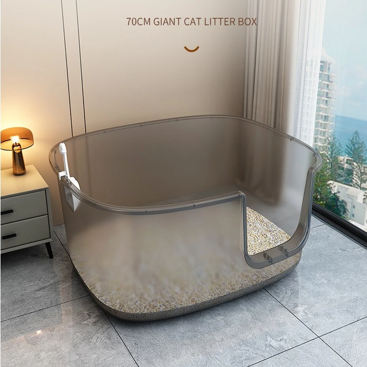 特大号猫砂盆超大号加高防外溅猫厕所猫沙盆半封闭巨型猫屎盆缅因