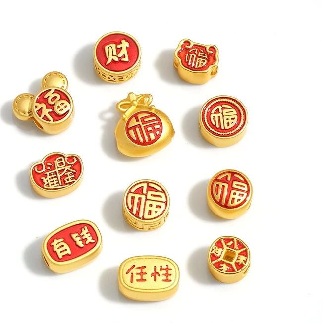合金树脂吊坠 铜合金饰品配件时尚个性国潮