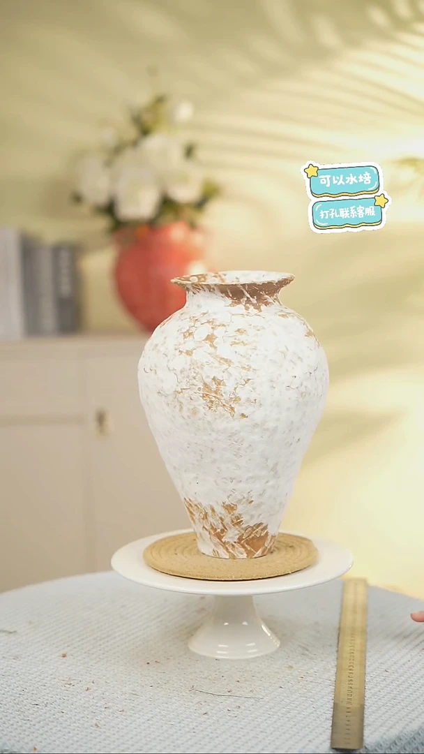 素雪景德镇高端陶瓷花瓶家居水培插花瓶