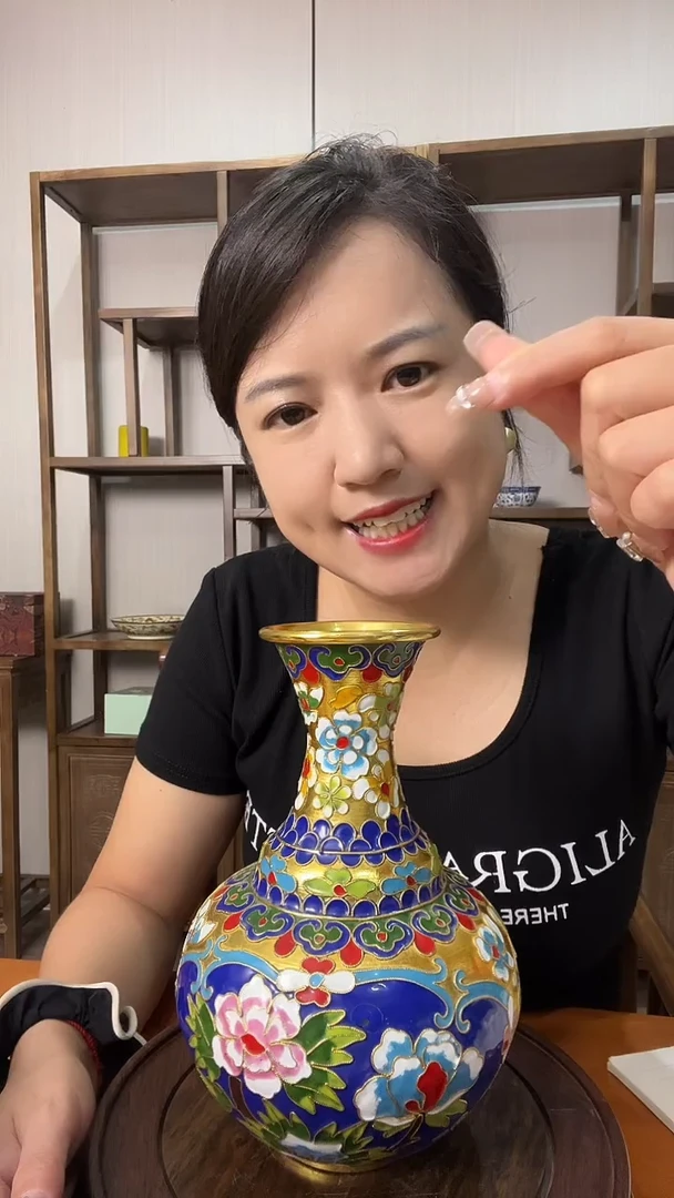 陶瓷景德镇陶瓷紫砂茶周边景泰蓝珐琅彩花瓶福利价99