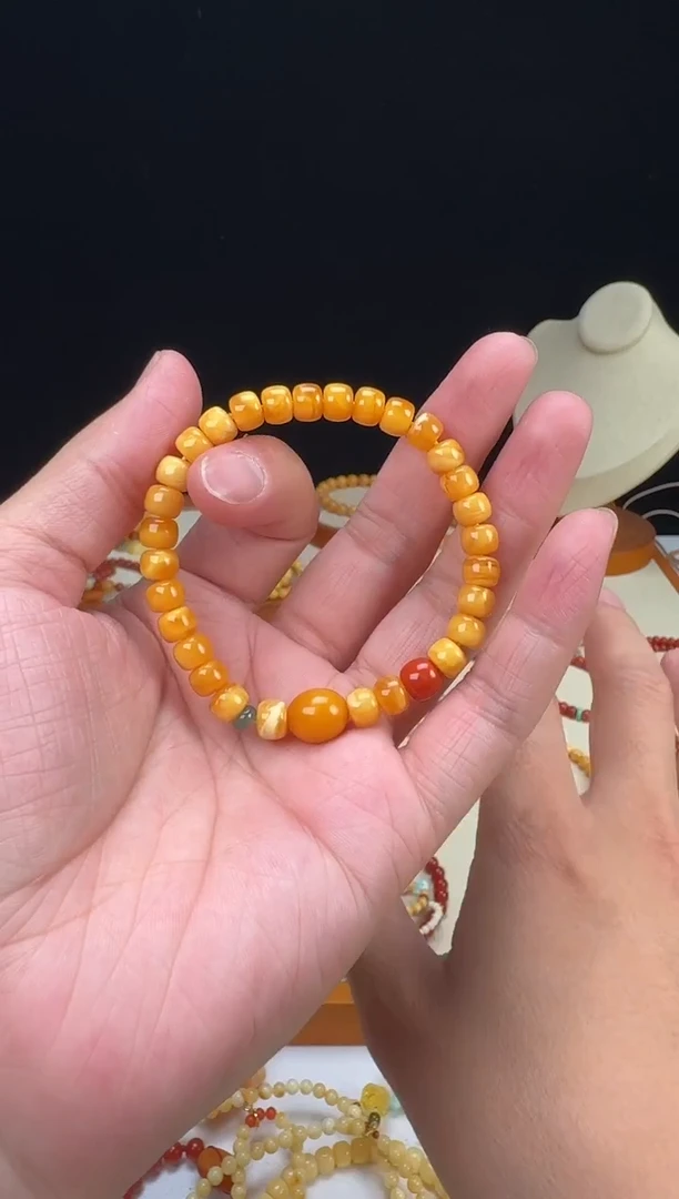 手链蜜蜡未镶嵌老花蜡老型珠