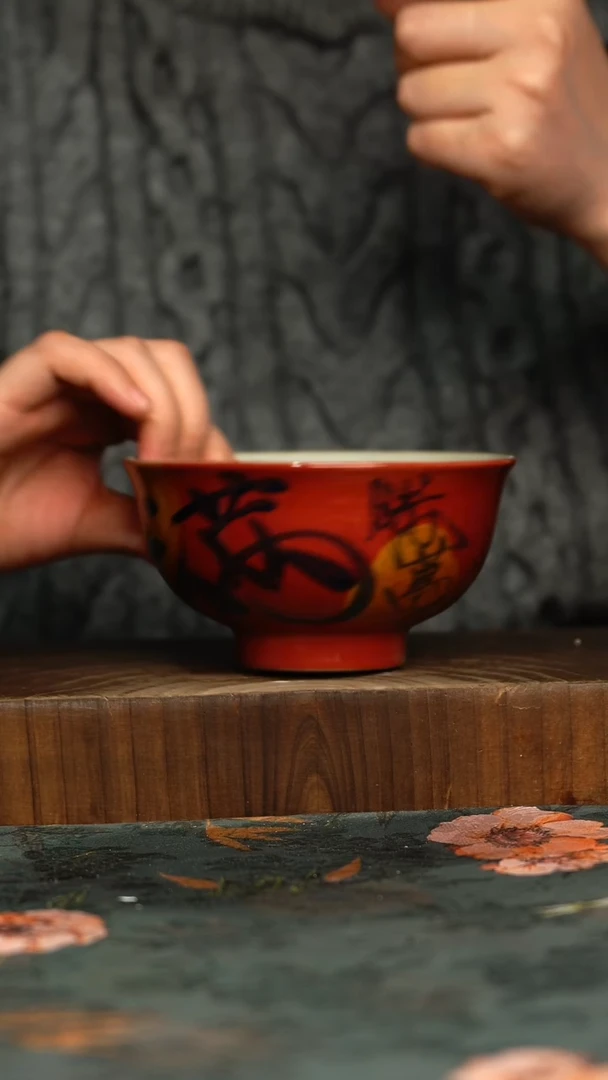 杯釉下彩手工手绘同款陶器