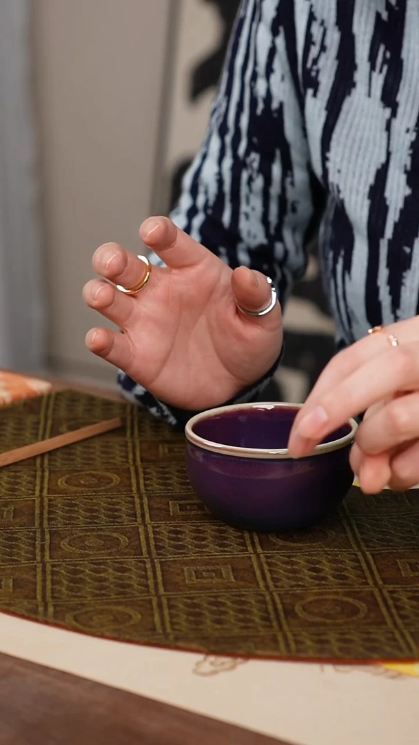 【闪购商品】钧窑紫色炫彩茶杯随机发货