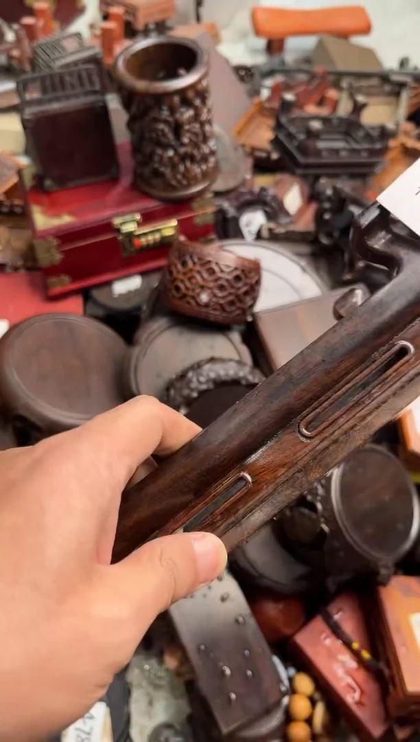 木76 黑檀木开天窗长方底座