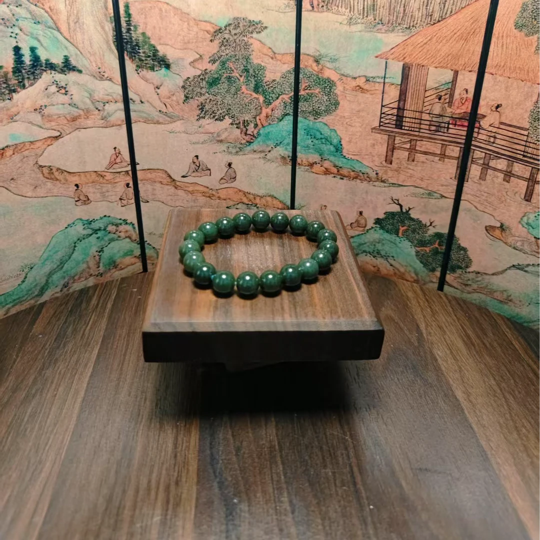 Y和田玉圆珠手串（卡10）0211