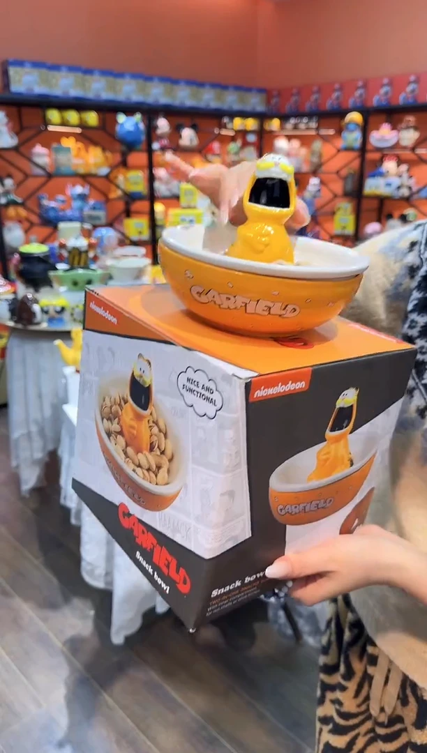 瓷片@@加菲猫陶瓷瓜子盘