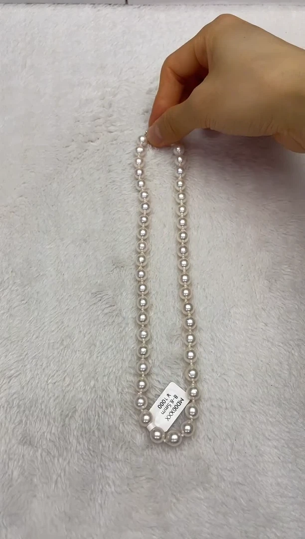海水珍珠银S925镶嵌项链AK8-8.5mm（多样性发一）