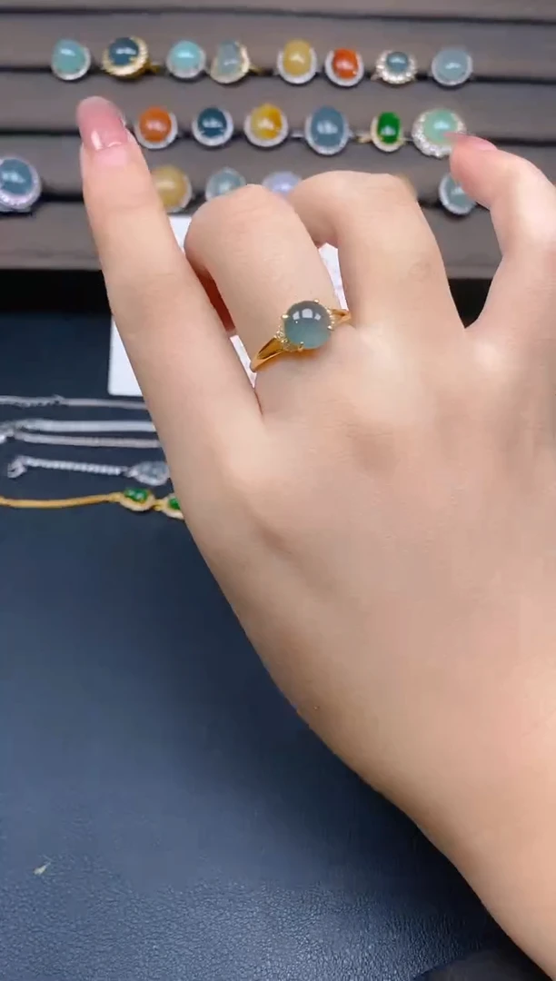 翡翠戒指银S925镶嵌21