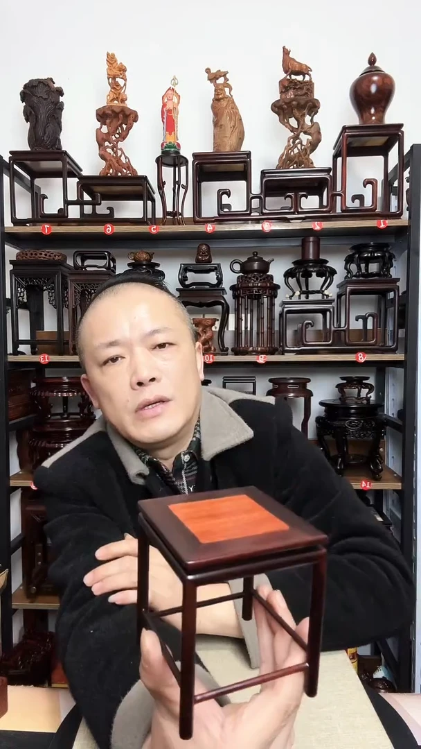 紫砂底座木9正方10高