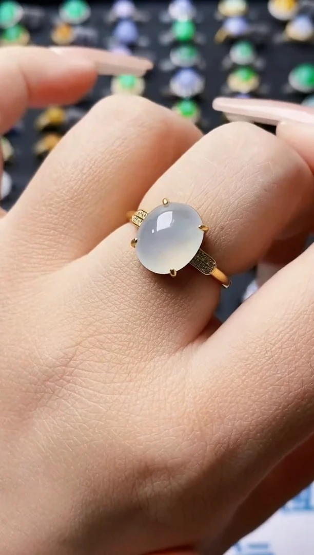 银S925镶嵌戒指翡翠0091