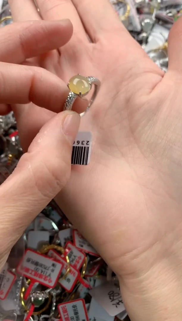 银S925镶嵌戒指翡翠444   8