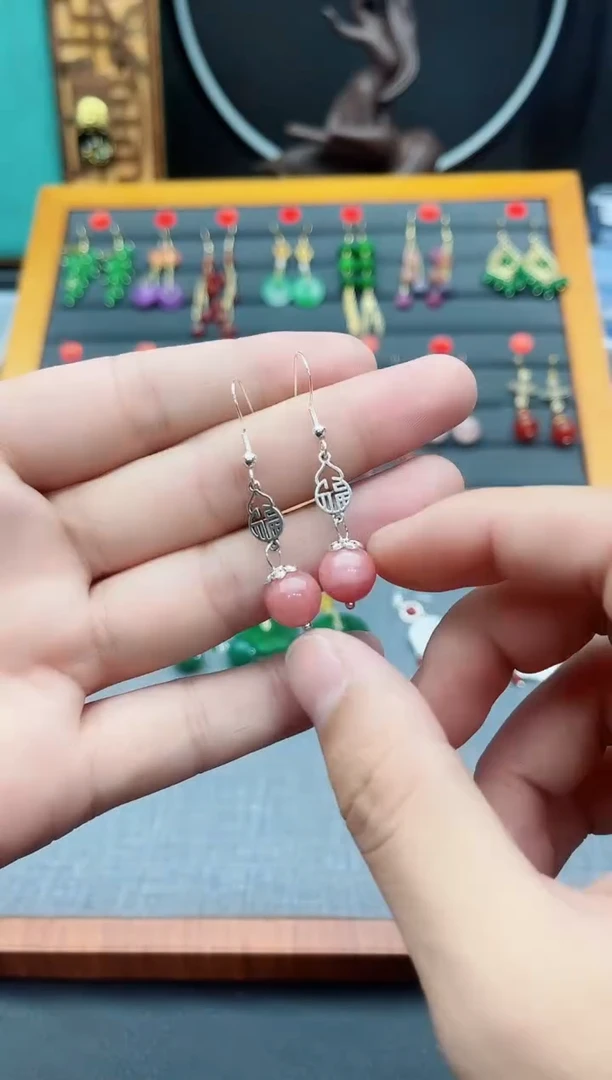 【闪购商品】玛瑙/玉髓耳钉银S925镶嵌426000